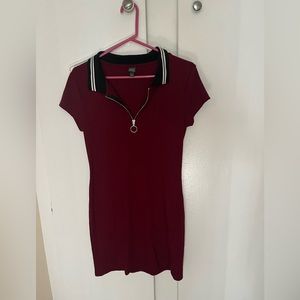 Red mini dress, casual. Size S